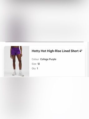 NWT LULULEMON HOTTY HOT 4” SHORT